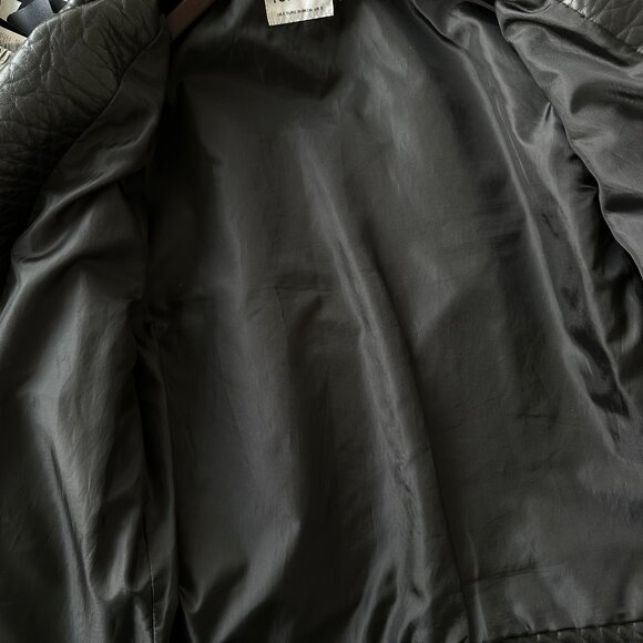 TOPMAN DISTRESSED FAUX LEATHER JACKET - Picture 5 of 5